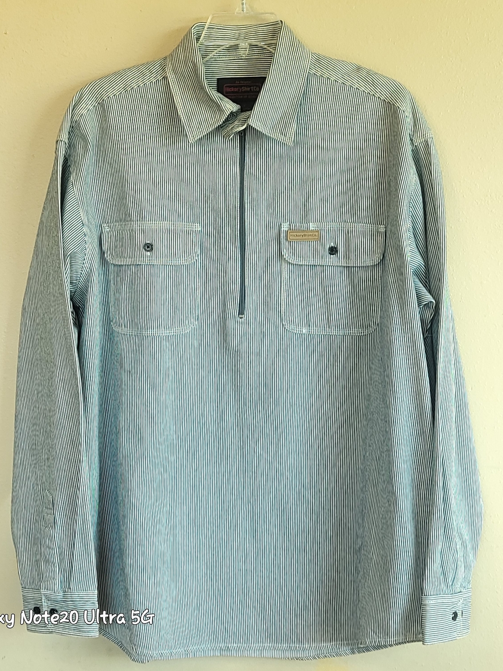 Hickory Shirt Co. Men's Long Sleeve 1/2 Zip Logger Work Shirt LT NWOT